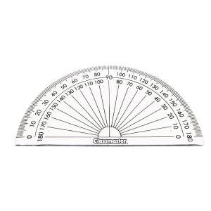 Classmaster 180 Degree Protractor Clear Pack of 10 899595