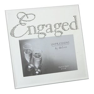 6" x 4" - Mirrored Glass Photo Frame - Engaged
