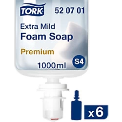 Original Tork 1 Litre Premium Foam Soap Extra Mild 2500 Shots Non Perfumed Pack of 6