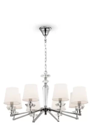 Classic Beira 8 Light Nickel Chandelier with Shades