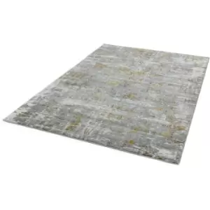 Asiatic - Orion OR07 Abstract Yellow 200cm x 290cm Rectangle - Grey and Yellow