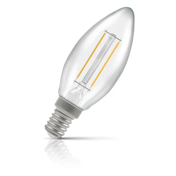 Crompton Lamps LED Candle 2.2W E14 Filament Warm White Clear (25W Eqv)