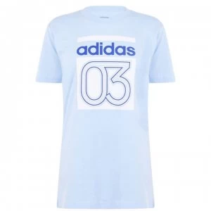 adidas 03 QT T Shirt Ladies - Blue