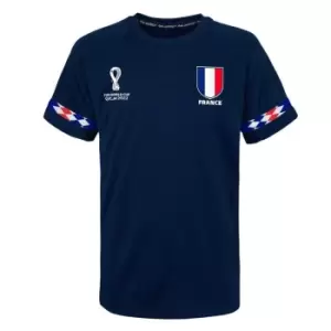 Fifa World Cup Qatar 2022 France Mens T-Shirt in Blue