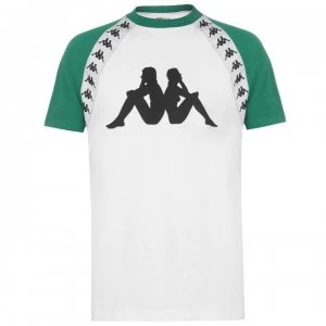 Kappa Banda Bardi T Shirt Mens - White/Green