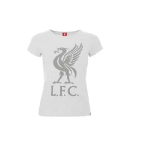 Liverpool FC Liverbird T Shirt Ladies Ice Marl 10