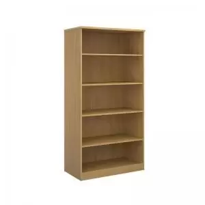 Deluxe bookcase 2000mm high with 4 shelves - oak