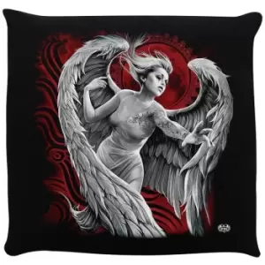Spiral Angel Despair Filled Cushion (One Size) (Black/Red) - Black/Red