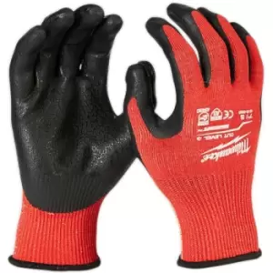 Milwaukee Dipped Gloves - Cut Level 3 10/XL X Large - Black/Red