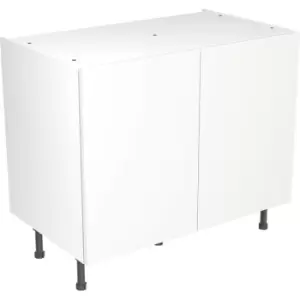 Kitchen Kit Flatpack Slab Kitchen Cabinet Base Unit Super Gloss 1000mm in White MFC
