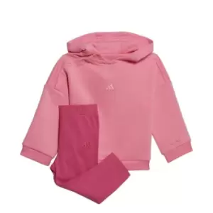 adidas Hooded Fleece Tracksuit Kids - Bliss Pink / Bliss Pink