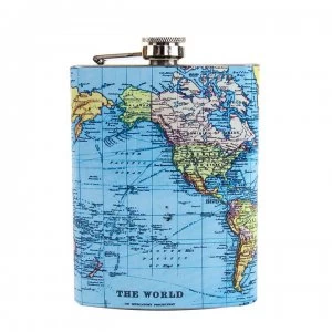 Gift Republic Map Hip Flask - Man ofthe World