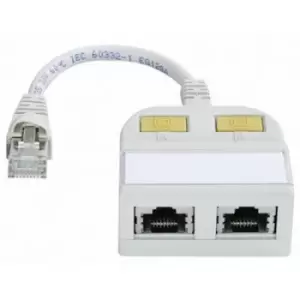 Telegaertner RJ45 Networks Y adapter CAT 5e [2x RJ45 socket - 1x RJ45 plug] 15.00cm White