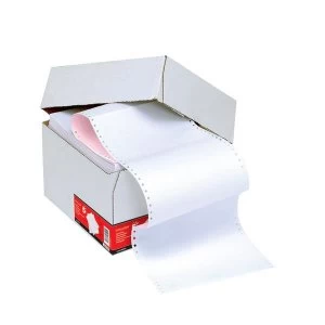 5 Star Listing Paper 2-Part NCR 11" x 241mm Plain White and Pink 1000 Sheets