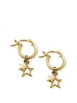 Chlobo Sterling Silver Gold Double Star Hoops