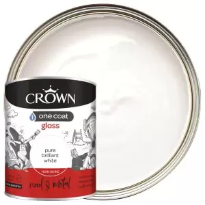 Crown One Coat Gloss Pure Brilliant White - 750ml