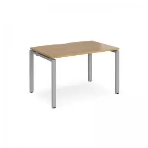 Adapt starter unit single 1200mm x 800mm - silver frame and oak top
