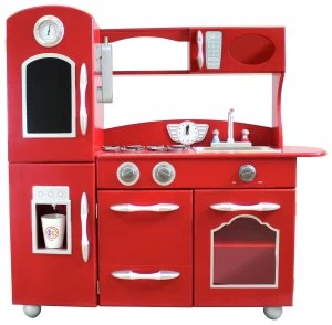 Teamson Kids Classic Play Kitchen Red.
