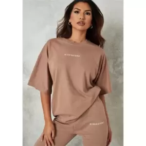 Missguided Oversized Tshirt Jogger Set - Brown