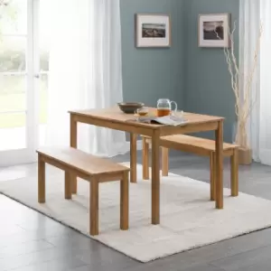 Coxmoor Rectangular Dining Table with 2 Dining Benches Oak Oak
