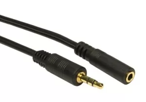 3.5mm (M) Stereo Plug to 3.5mm (F) Stereo Socket 2m Black OEM Cable