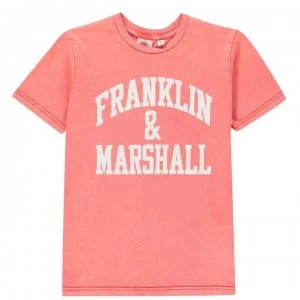 Franklin and Marshall Logo T Shirt - Firey Red