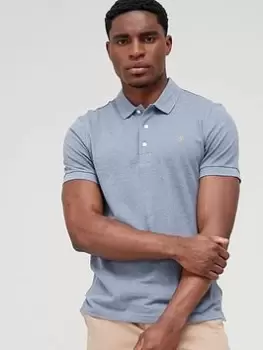 Farah Blanes Marl Polo Shirt, Blue, Size S, Men
