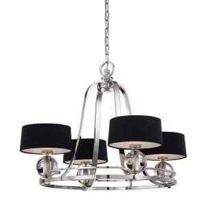 Multi Arm Chandelier 4 Light Imperial Silver Finish, G9