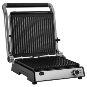 HOMCOM 800-137V70 2000W Health Grill And Panini Press With Flat Open Non Stick Drip Tray - Black