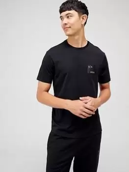 Armani Exchange AX Small You, Me, Us Logo T-Shirt - Black, Size 2XL, Men