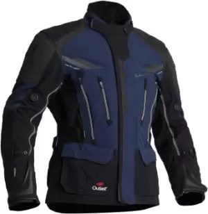 Halvarssons Mora Waterproof Motorcycle Textile Jacket, black-blue, Size 48, black-blue, Size 48
