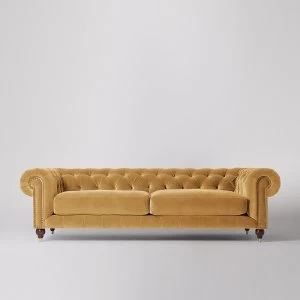 Swoon Winston Velvet 4 Seater Sofa - 4 Seater - Biscuit