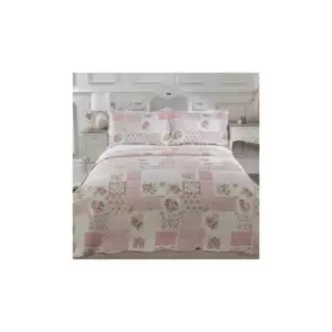 Cotswold Bedspread Single Bed Pink Floral Patchwork