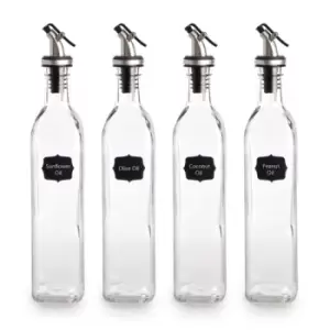 Oil and Vinegar Dispenser Bottles - 500ml Pack of 4 M&amp;W