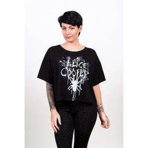 Alice Cooper Spider Splatter Glow Ink Womens Large T-Shirt - Black