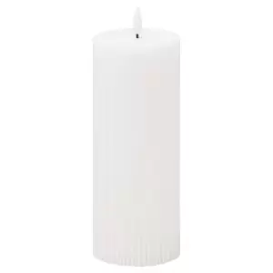 20cm x 8cm Natural Glow Textured Ribbed LED Candle