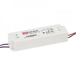 Mean Well LPV-35-12 LED transformer Constant voltage 36 W 0 - 3 A 12 V DC not dimmable, Surge protection