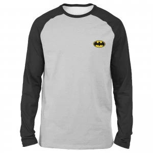 DC Batman Unisex Long Sleeved Raglan T-Shirt - Grey/Black - XL