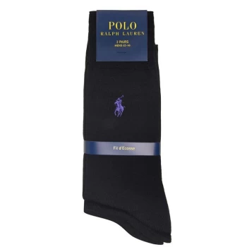 Polo Ralph Lauren 3 Pack Cotton Socks - Black 005