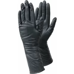 Ejendals Tegera Disposable Gloves, Black, Nitrile, Powder Free, Smooth, Size 10,