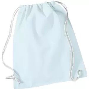 Westford Mill - Cotton Gymsac Bag - 12 Litres (One Size) (Pastel Blue/White)