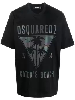 DSQUARED2 D2 Caten's Beach Slouch T-Shirt Black