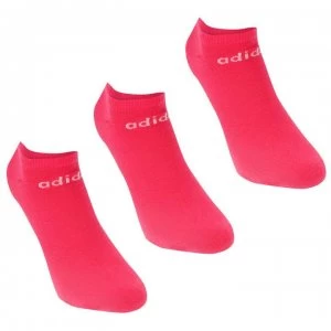 adidas Low Cut 3 Pack No Show Socks - Pink/White