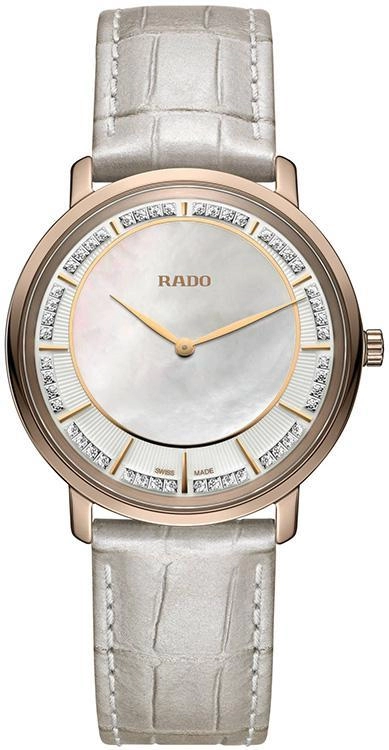 Rado DiaMaster Thinline Womens watch - Water-resistant 3 bar (30 m), Ceramos, light