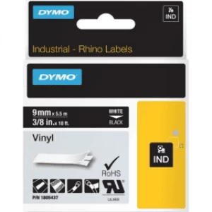 Dymo 1805437 White on Black Label Tape 9mm x 5.5m