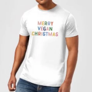 Merry Vegan Christmas Mens Christmas T-Shirt - White - 4XL