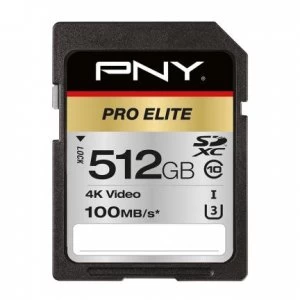 PNY PRO Elite memory card 512GB SDXC Class 10 UHS-I