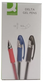 Q Connect Delta Gel Pen Blue - 12 Pack