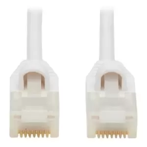 Tripp Lite N261AB-S02-WH Safe-IT Cat6a 10G-Certified Snagless Antibacterial Slim UTP Ethernet Cable (RJ45 M/M) White 2 ft.