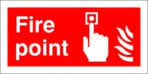 Extra Value 100x200mm Self Adhesive Safety Sign - Fire Point